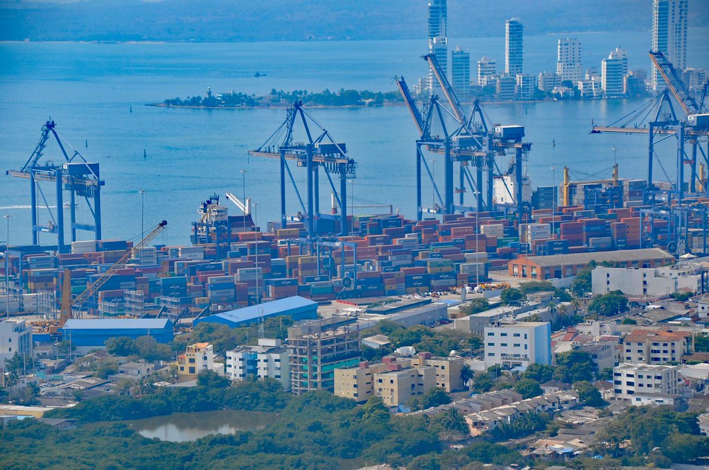Cartagena de Indias port is the main transit point for Colombia's exports.