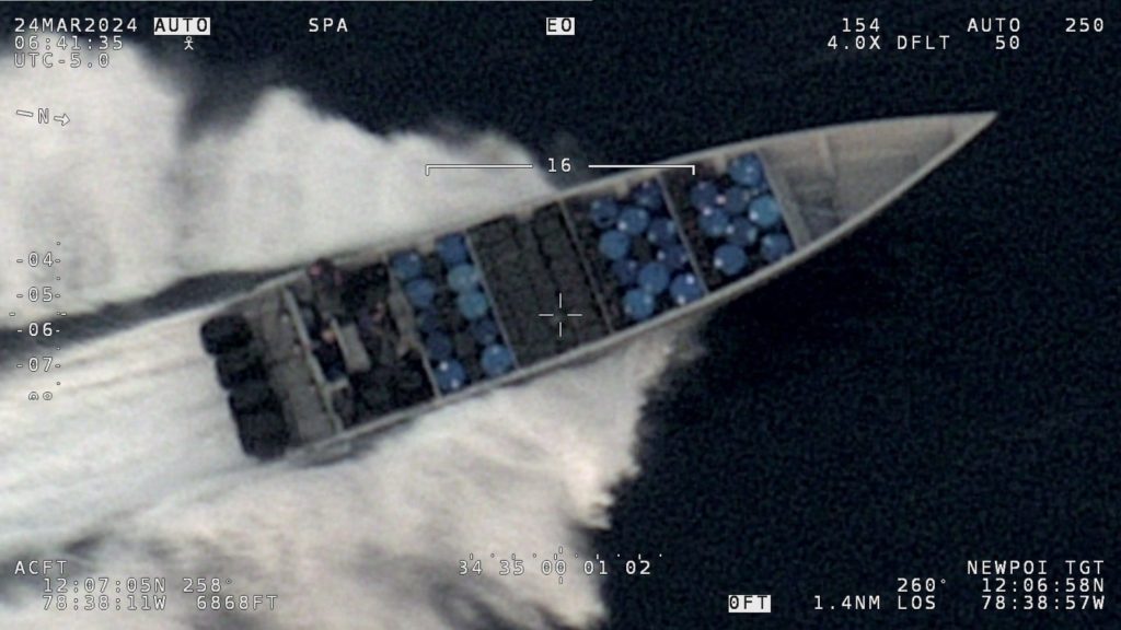 Go fast boat transporting cocaine off Colombia San Andres island