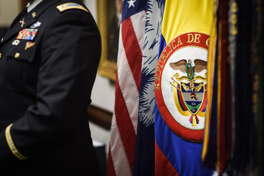 US Colombia flags